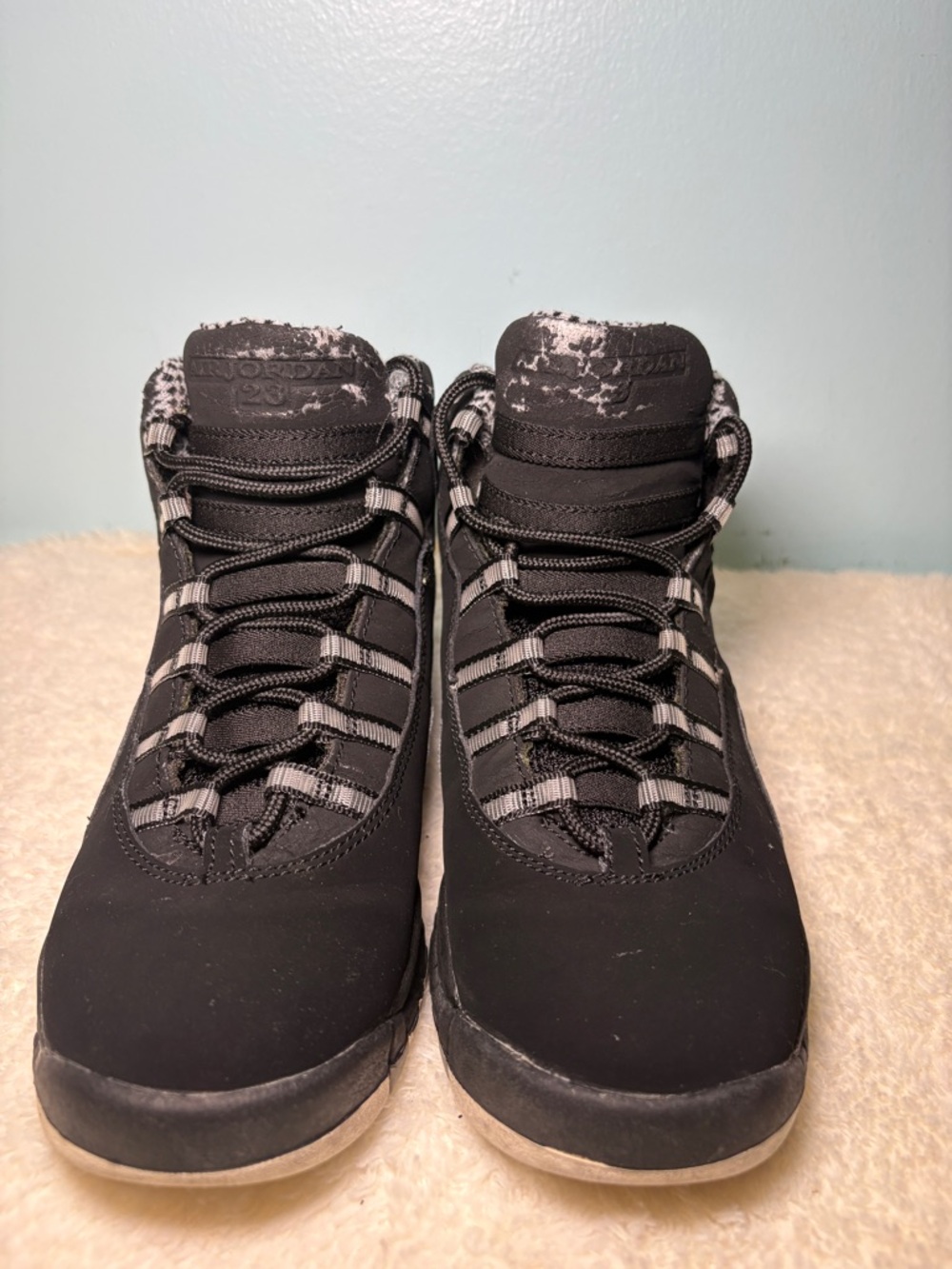 Jordan Black and Gray High-Top Sneakers
